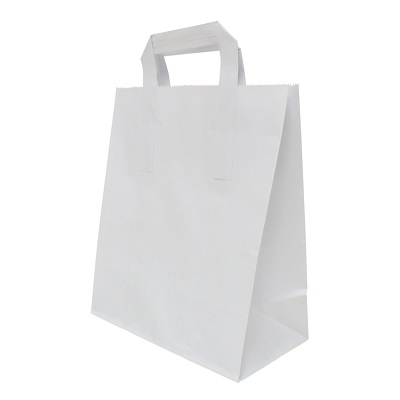 50 x White Takeaway Kraft Paper SOS Bags 8